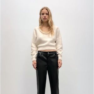 Zara top pearls Sz S new with tags